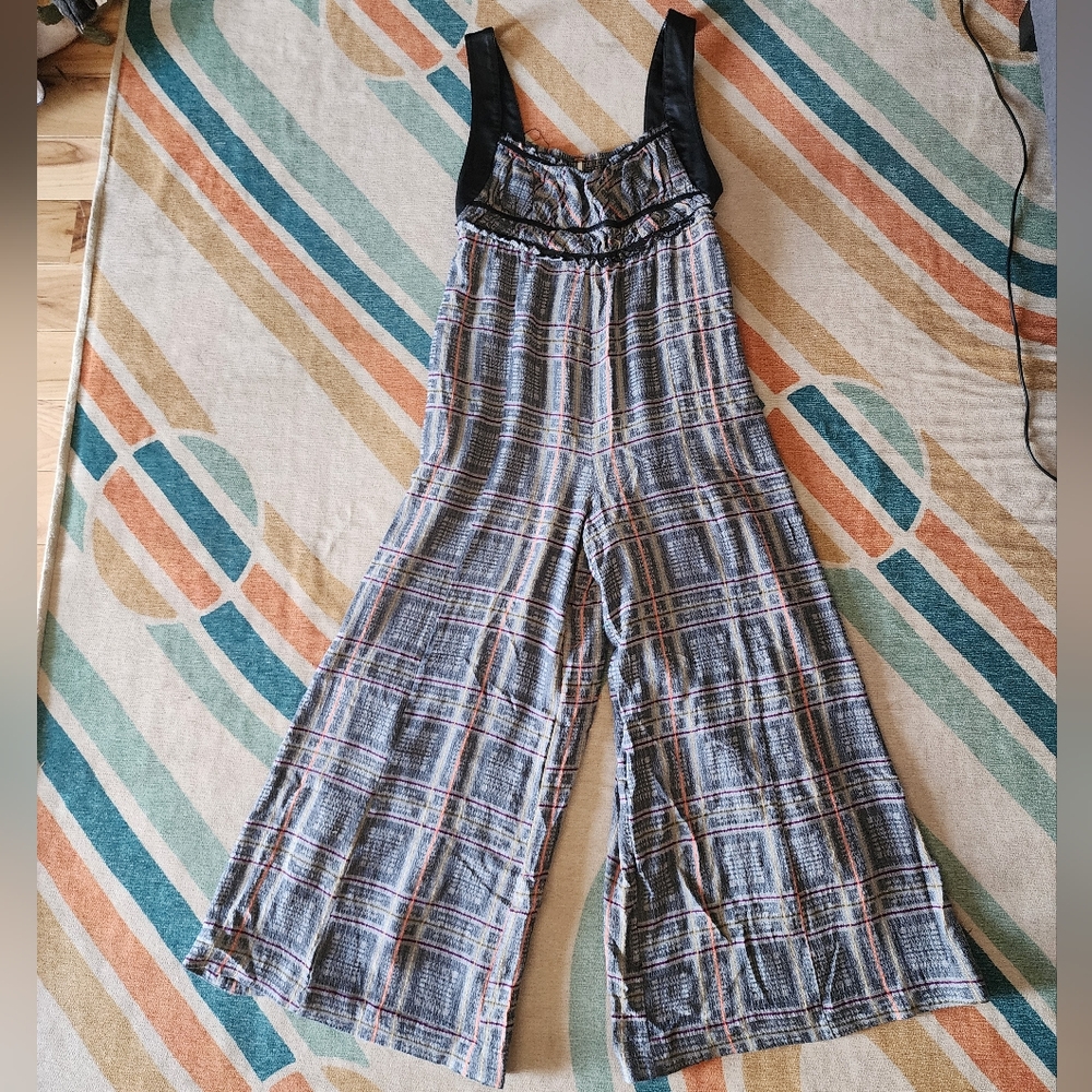 Free People Plaid Jumpsuit